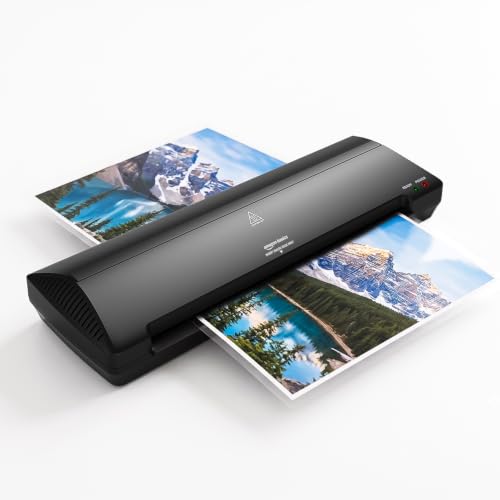 Amazon Basics A3 Laminating Machine | ABS Body | Hot & Cold Laminator | 12 Inch Entry Width | 250 mm/min Speed | Anti-Jam Release | 2 Rollers | for Photos, Documents & Certificates | Black - Image 2