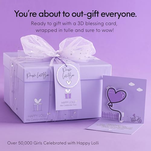 Image of HAPPY LOLLI LolliBox Birthday Gift Set for Tween & Teen Girls Ages 8-15, Ready to Gift, 8 Individually Wrapped Gifts