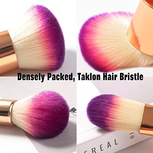 Jaf 26Pcs Makeup Brush Set Professional Kabuki Face Contour Brush Set Pink Complete Vegan Brush Kit Full Face Makeup Brushes Soft Make Pretty Cute Rose Gold Cosmetic Brush Set Makeup Purple #TOP3