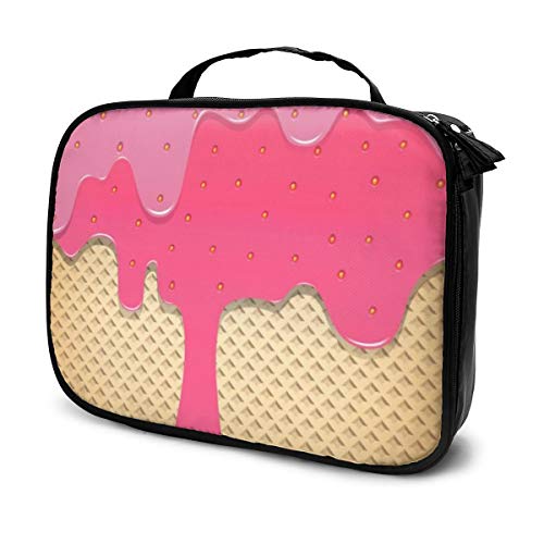 Bolsas de Maquillaje Crema de Fresa Que se vierte en la oblea Bolsas de Maquillaje Abstracta Bolsa de Aseo Accesorios de Viaje