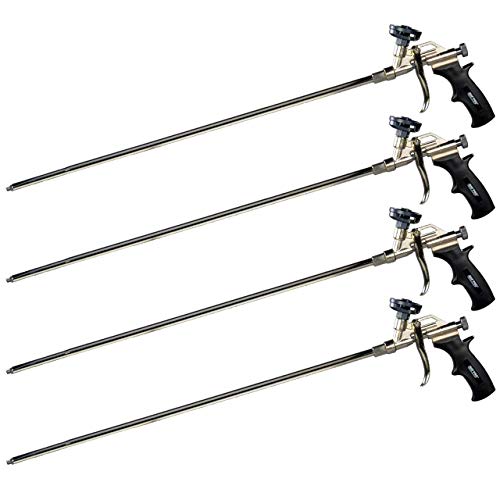 AWF Pro Foam Gun - AWF 1200, PTFE Non Stick Coated Basket, 2' Spray Foam Gun. Ideal for Contractors & DIY. High Precision, Greater Yield Foam Spray Insulation Gun, One Hand Adjustment, 2' Long Nozzle