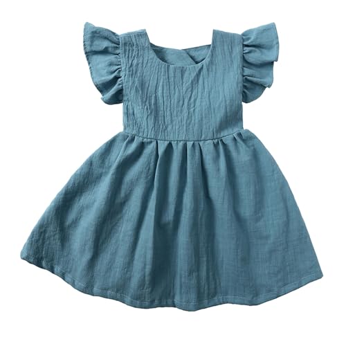Girls Dresses for Kids Short Fly Sleeve Bowknot Tulle Gown Dress Clothes Toddler Girl Striped Dress