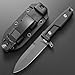 Gtkii GTK40 Fixed Blade Knife AUS-8 Steel Blade Full Tang Nylon Fiberglass Handle Compact EDC Fix Knifes for Outdoor Camping Hunting(Black)