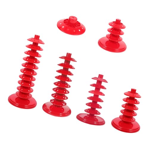 Support de desserts en plastique rouge modulable structure multi-niveaux robuste - 2