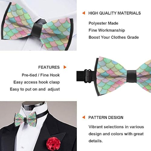 Supdreamc Unisex Pre-Tied Bow Ties Smooth Polyester Durable for Wedding Christmas Prom3