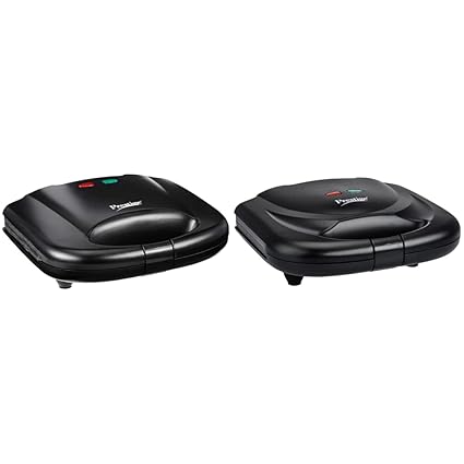 Prestige PGMFB 800 Watt Grill Sandwich Toaster with Fixed Grill Plates,Black & PSMFB 800 Watt Sandwich Toaster with Fixed Plates, Black Combo