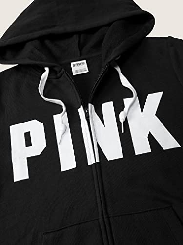 Victoria's Secret Women's PINK Logo Full Zip-up Sweatshirt, Black, XS - image 6