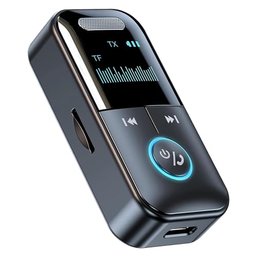 Transmisor receptor Bluetooth 5.4 pack de 2 adaptadores de audio conector auxiliar de 3.5 mm 2
