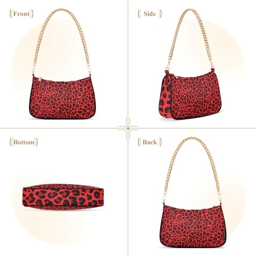 Shoulder Bag Red Black Leopard Print Women Clutch Handbag Shoulder Purch Boho Bag Date Chain Bag Tote Bag Spring Holiday Birthday Gift for Girlfriend, Wife, Lover3