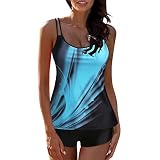 ZGNB Women's Bikini Unterteil Damen Set Oberteil Badeanzug Bauchweg Bikinis FüR Tankini Sexy Push Up Blau Set, XL