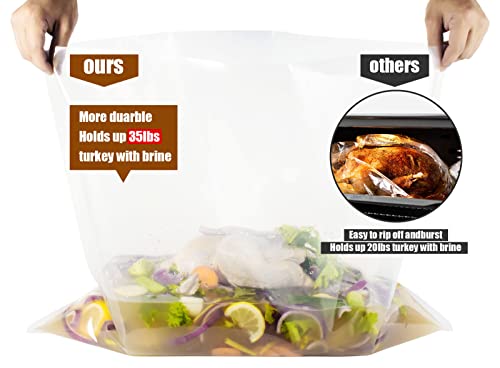 Turkey Brine Bag, Extra Large Brining Bag, 26"×22" Thicker Brining Bags With 2 Cotton Strings Holds Up 35Lb For Turkey, Chicken, Beef, Pork, Lamb, Fish, No Bpa, 2Pcs #TOP3