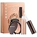 BECCA Champagne Glow on the Go - 2 pcs set | Champagne Pop Shimmering Skin Perfector Pressed Powder (0.085 oz) and Spotlight Champagne Pop Shimmering Skin Perfector Liquid Highlighter Wand (0.17 oz)