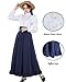 FCCAM Victorian Dress for Women 2-Pieces 1800s Edwardian Dress Ball Gown Renaissance Costume Navy Blue XL