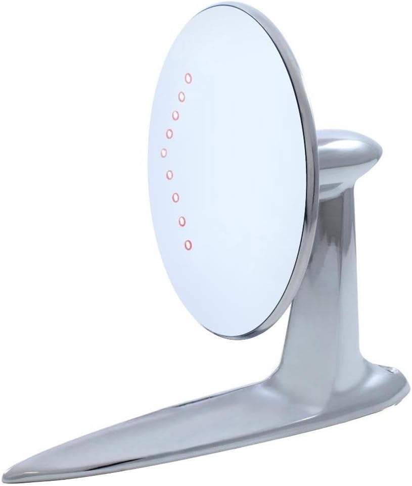 United Pacific 110746 Exterior Mirror Bundle w/LED Turn Signal for 1955-57 Chevy Passenger Car, Polished Stainless Steel – ONE SET (Pack of 2)