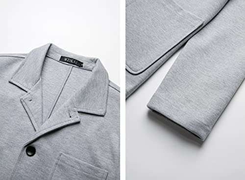 WZIKAI Men\'s Casual Sport Coat Jacket Regular Fit Lightweight Suit Jacket for Men Light Grey L