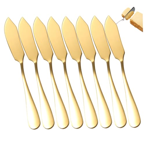 Catálogo para Comprar On-line Cuchillos de untar que Puedes Comprar On-line. 43 Cuchillo para mantequilla de acero inoxidable de 8 piezas, esparcidores mantequilla dorados para queso, crema, mermelada, utensilios cocina ideales para untar y rebanar (5, 7...