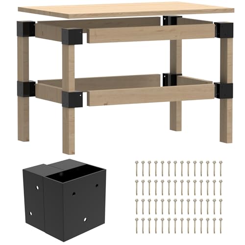 Neorexon Workbench Bracket Kit 8PCS Fits 2x4(Actual 1.5x3.5) Wood
