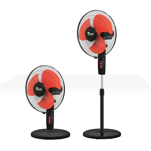 Image of ULTRON Black Thunder 2 in 1 Pedestal & Table Fan (16 Inch) | 120W Powerful Motor | 2300 RPM High Speed | 110 CMM Air Delivery | 3 Speed Control | Jerk-Free Oscillation | 2 Year Warranty