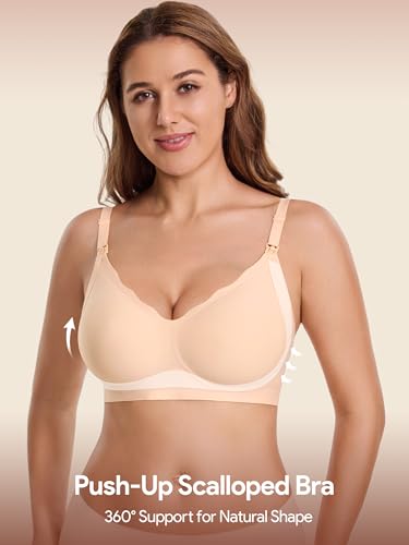 HBselect Still BHS ohne Bügel Seidig Schwangerschaft Mutterschaft BHS Umstands Nahtlos mit zusätzlichen BH-Verlängerung Schlaf BH für Damen A XL