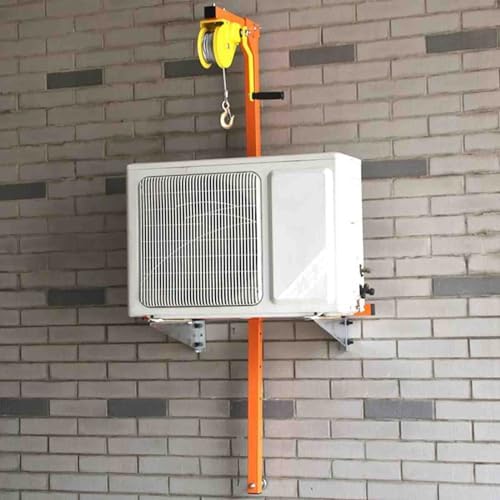 Air Conditioner Lifting Tool - Heavy-Duty Outdoor Unit Installation Bracket with Manual Winch Hoist, 150kg Capacity, 20m Rope, Easy Disassembly & Lifting Solution