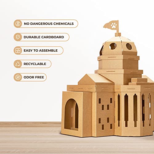 Corrugated Cardboard Cat House Castle – Let Your Kitties Scratch, Play, & Rest In Your 19 X 29 X 31 In. Cardboard Cat House For Indoor Cats – Large Majestic Manor Design – Cat Play House From Larsa #TOP4