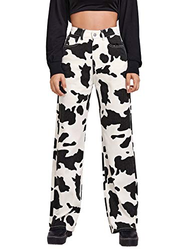 WDIRARA Women's Cow Print High Wais…