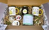 Box Doce Natureza - Caja de Regalo Gourmet con Miel Artesanal de Melgaço, Quesos Curados, Infusión Lúcia-Lima, 2 Tazas Temáticas Honey