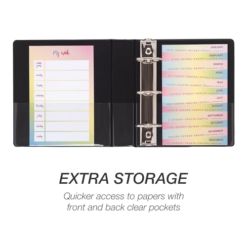 Samsill Economy 1 Inch Mini 3 Ring Binder, Round Ring Binder, Holds 5.5 x 8.5 Inch Documents, Customizable Cover, 1" View, 6-Pack, Black by Samsill - Used condition - Image 6