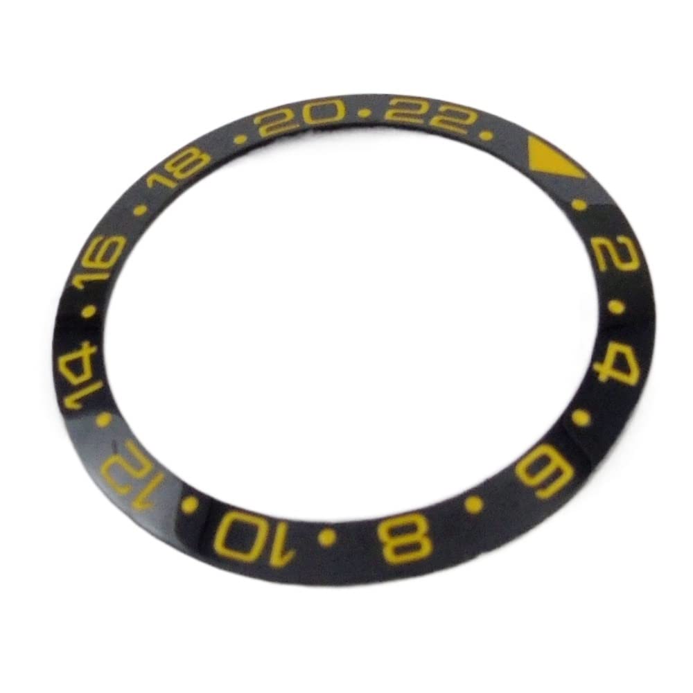 Uhr ​Lünette 38 mm schwarz blau grün Lünette Einsatz passend for 40 mm Uhr Armbanduhr Lünette (Color : Blue Black Bezel-2)