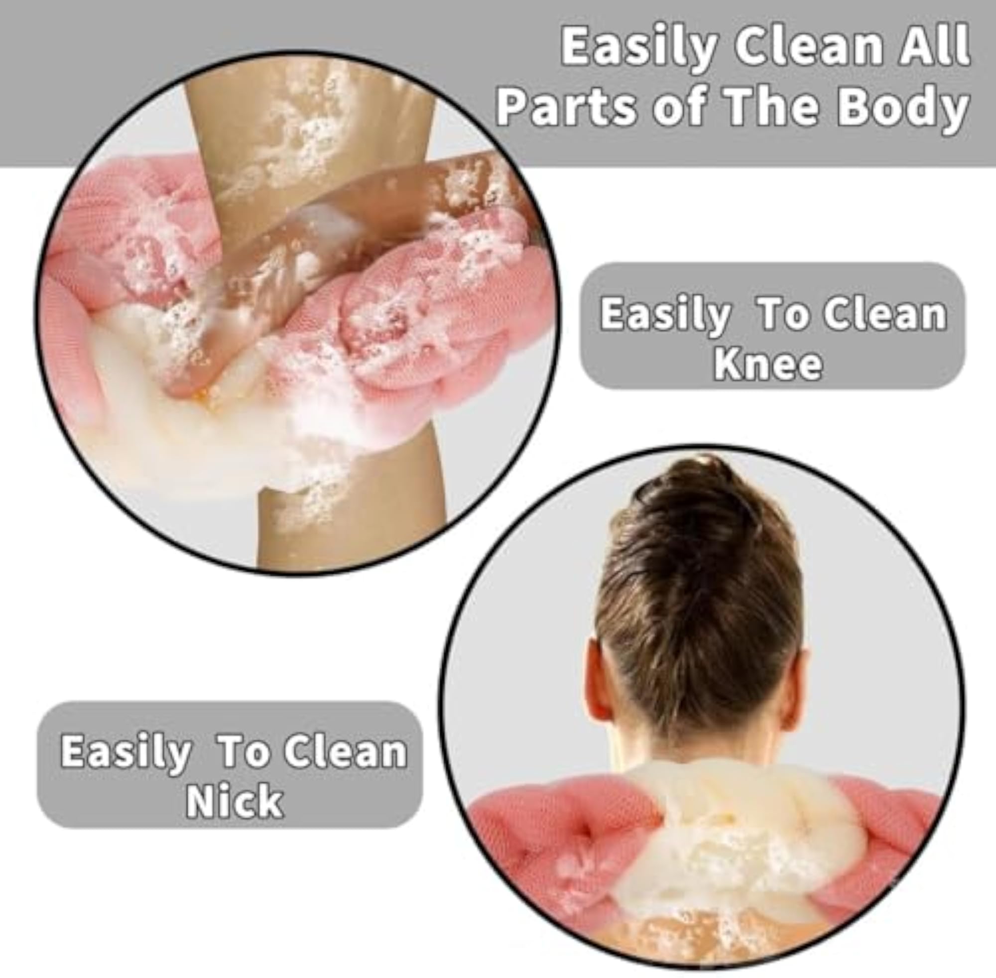Multicolor Braided Bath Sponge Loofah, Gentle Exfoliating Scrubber