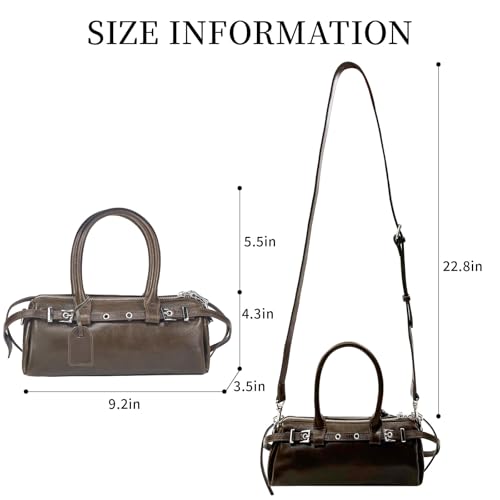 Genuine Leather Shoulder Purses Leather Crossbody Handbag Top Handle Bag Bowling Bag Purses Handbags For Women4