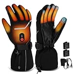 Electric Heated Gloves for Men Women, 7.4V 6000mAh Rechargeable Battery, Instant Warmth Thermal Hand Warmers, Waterproof Touchscreen Gloves for Skiing, Motorcycling, Cycling, Hiking, Hunting, XL