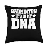 Badminton Player Gift Idea Badminton Shuttlecock DNA Shuttlecock Badminton Player Sport Throw Pillow, 18x18, Multicolor