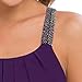 MANER Plus Size Tank Tops for Women Casual Pleated Chiffon Cami with Beaded Strap Blouses (Purple, XXXL/US 22-24)