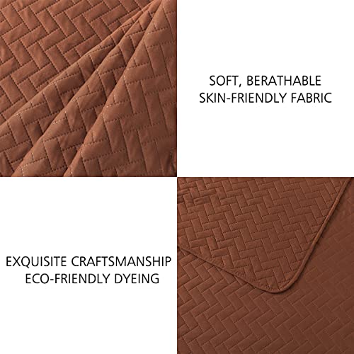 Jml Quilts Set, Bedspread Coverlet Set With Pillowcases - 3 Piece Soft And Lightweight Bed Quilt For Spring, Autumn And Summer (Embossed Weave - Mocha Bisque, King(92"X104")) #TOP2