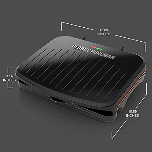 George Foreman 5-Serving Classic Plate Electric Indoor Grill And Panini Press, Space Saving Design, Black #TOP7