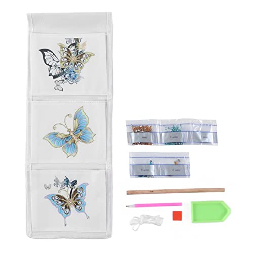 DouWen MO Bolsillo de Almacenamiento para Colgar en la Pared con 3 Compartimentos, Bolsa de Almacenamiento para Colgar de Gran Capacidad, Organizador Plegable Transpirable con Accesorios de