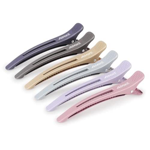 AIMIKE 6pcs Professional Hair Clips for Styling Sectioning, Anti-Slip No-Trace