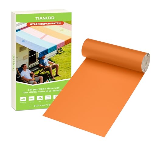 TIANLDD 4x78in Waterproof Repair Tape for Boat Covers,Tents,Tarp,RV Awning，Fabric Repair Tape(Orange)