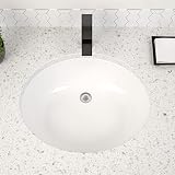Undermount Bathroom Sink Oval - Dcolora 18"x15" White Porcelain Ceramic Oval Vessel Sink Under Count