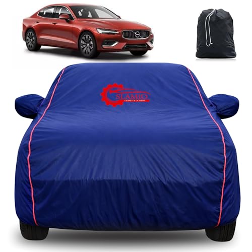 Image of 100% Waterproof Car Cover for Volvo S-60 | All-Weather, Dustproof & UV Protection | Heavy-Duty 3-Layer Fabric | Custom Fit with Mirror & Antenna Pocket | Navy Blue