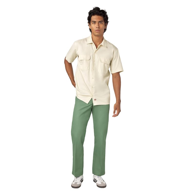 Image of Dickies Men's Short Sleeve Work Shirt - Durable Twill Button Down Shirts for Men, Lightweight Uniform for Daily Wear
