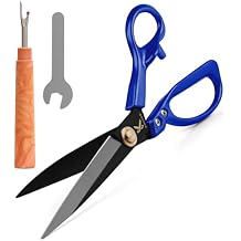 Heavy Duty 10" Sewing Scissors, Professional Fabric Scissors, Dressmaker Tailor Shears, High Carbon Steel Shears with Seam Rippers & Mini Wrench, Sharp Cuting Tool for Sewing Craft Office Artists