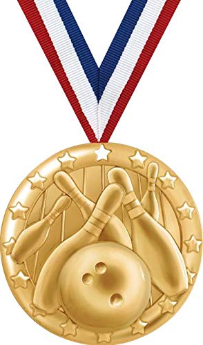 Crown Awards Bowling Medals - 2" Gold Bowling League Medal Award Prime