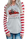 This is My Christmas Movie Watching Shirt Women Funny Red Truck Long Sleeve Christmas Tree Cute Tops...