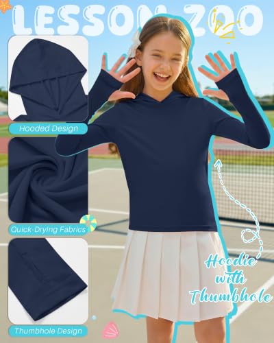 Image of 3 Pack Girls Long Sleeve Hoodies Thumbhole Shirts