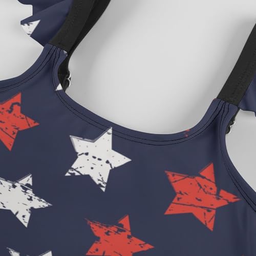 Image of Girls One Piece Swimsuit Lovely Cute Animals Ruffles Swimwear Bathing Suits 3-12 Years