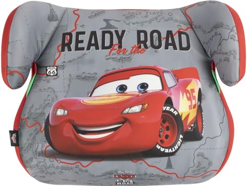 Disney Seggiolino Alzabimbo Cars Per La Sicurezza Dei Bambini Con Altezza Da 125 A 150 Cm Con Grafiche Di Saetta Mcqueen Su Fondo Grigio, Alzatina Aut