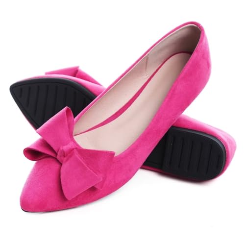 Image of TN TANGNEST Flats Shoes Women Comfort Casual Loafers | Classic Pointed Toe Bowknot Flats Cute Slip On Flats, Wear to Work Travel Walk