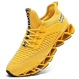 Vooncosir Women's Running Shoes Comfortable Fashion Non Slip Blade Sneakers Work Tennis Walking Sport Athletic Shoes Yellow